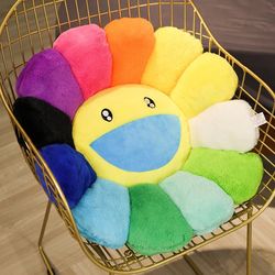 Kawaii 40cm Sunflower Stuffed Plush Toy: Cute Smile Face Cushion for Home & Auto Decor - Girls' Gift