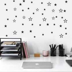 Kids Rooms Nursery Wall Sticker: Mixed Size Hollow Stars Decals