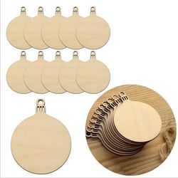150pcs DIY Wooden Christmas Balls Decoration | Craft Baubles for Home, Christmas, New Year | Hanging Ornaments for Festi