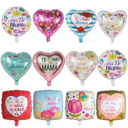 10pcs 18-Inch Spanish Mother Foil Balloon: I Love You Heart Gift for Mother's Day & Adult Birthday Decoration