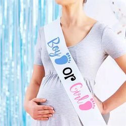 Gender Reveal Party DIY Decoration: Boys vs. Girls Footprint Shoulder Strap Mother Belt - Baby Shower Supplies