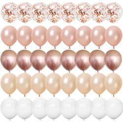 40pcs 12-Inch Rose Gold Confetti Latex Balloons for Happy Birthday Party Decorations: Kids, Adults, Boy, Girl, Baby Show