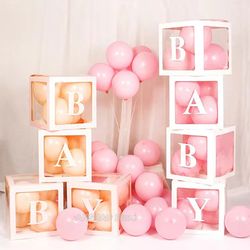 Transparent Letter Balloon Box: Baby Shower & 1st Birthday Party Decorations
