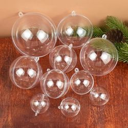 Christmas Transparent Ball Ornaments: Fillable Baubles for Xmas Tree Decor, Home, Wedding, Party Gift - 4-10CM