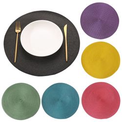 Premium Heat-Resistant Round Placemats: Stain-Resistant & Anti-Skid Dining Table Coasters