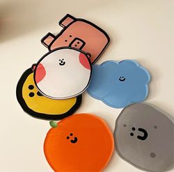 Cute Cartoon Cup Pad: Non-slip Acrylic Coaster, Heat Resistant - Desktop Mug Mat