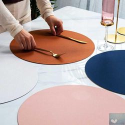 Oilproof Leather Placemat: Insulation for Dining Tableware - Kitchen Accessories