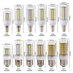E27 E14 LED Corn Bulb: SMD 5730, 24-72 LEDs, 220V - Chandelier Candle Light