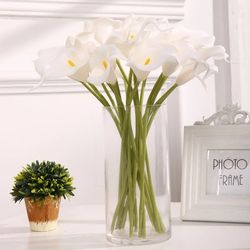 Real Touch Calla Lily Artificial Flowers: White Wedding Bouquet - 5/10Pcs