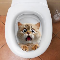 3D Cats Wall Sticker: Cute Animal Vinyl Decals for Bathroom & Living Room Decor