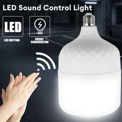 Sound Sensor LED Lamp: E27, 10W/20W, Voice Control, Cold White 6500K - Hallway Light