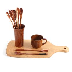 Long Handle Wooden Coffee Spoon: Creative Tableware Stir Stick for Milk Tea, Honey, Soup - 1pc