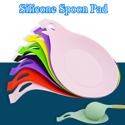 Silicone Insulated Spoon Holder: Heat Resistant Placemat for Drink Glass Coaster & Cutlery Shelving - Kitchen Tools