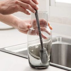 Long Handle Silicone Cup Brush - Kitchen Glass Cleaner & Scrubber