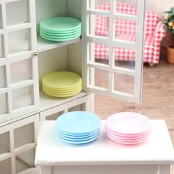Dollhouse Mini Food Plates: 5Pcs Dining Plate Set for DIY Kitchen Scene Pretend Play Toys