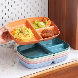 Reusable Divided Dinner Plates: Portion-Control Plates for Adults with 3 Compartments, Microwave-Safe Kitchen Dinnerware