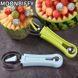 Ultimate Watermelon Tool: 4-in-1 Slicer, Cutter, Scoop, & Carving Knife for Effortless Fruit Prep - Kitchen Gadgets