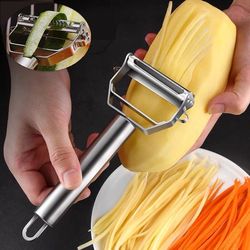 Multifunction Stainless Steel Peeler for Fruits and Vegetables - Double-Headed Kitchen Tool for Home Use