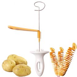 Camping Essential: Portable Potato BBQ Skewers & Spiral Cutter for Perfect Chips