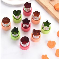 Portable Stainless Steel Fruit and Vegetable Cutter Set with Heart Shape Design - 3 Pieces