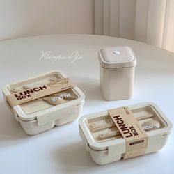 Wheat Straw Lunch Box: Healthy, BPA-Free Bento Boxes for Kids - Microwave Dinnerware & Food Storage Container