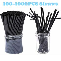 Colorful Art Long Flexible Plastic Drinking Straws for Wedding Party Supplies