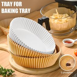 Round Oven Pan Pad: Air Fryer Baking Paper for Barbecue Plate - Oil-Proof Disposable Liner