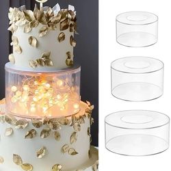 Acrylic Cake Display Board: Round/Square/Hexagonal Dessert Holders, Clear Stand BasE 1
