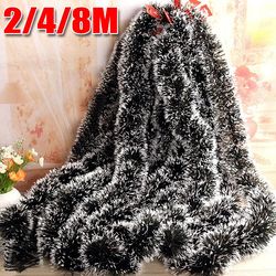 2-8M Christmas Decor Ribbons Garland Xmas Tree Hanging Ornaments Green Cane Tinsel Wreath for New Year Party Home