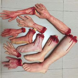 Halloween Horror Props: Fake Bloody Hand, Scary Fake Body Parts - Haunted House Party Decor & Supplies