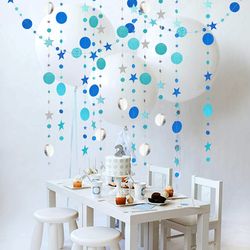 4M Paper Star Round Garland: Adult Birthday, Baby Shower, Wedding Decor - DIY Party Decorations for Kids, Boys, Girls