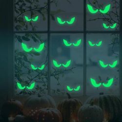 Halloween Luminous Wall Decals: Glowing Eyes Window Sticker - 36pcs For Home Party Decoration & Supplies