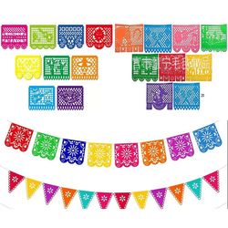 Mexican Party Felt Bra Flower & Flag Banner - 20x30cm Party Decorations for Themed Events and Daily Decor