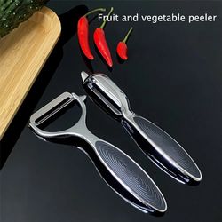 Stainless Steel 2-Piece Peeler: Zinc Alloy Blade for Efficient Vegetable & Fruit Peeling in Household Kitchen - Multifun