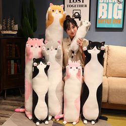 Long Cat Plush Toys: 10 Styles, 50-150cm, Stuffed & Soft for Office Nap, Home Decor & Birthday Gifts - Sleepping Pillows