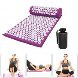 Yoga Massage Mat: Acupressure Relief for Stress & Back Pain with Needle Pad & Pillow