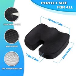 Office Chair Seat Cushions: Memory Foam Coccyx Pads for Tailbone Pain, Sciatica Relief & Posture Correction