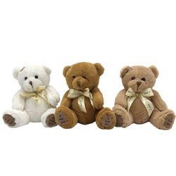 18CM Stuffed Teddy Bear Dolls: Patch Bears in Three Colors - Plush Toys Ideal for Girls & Boys, Perfect Wedding Gifts