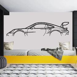 Car Silhouette Vinyl Wall Art for Home Decor & Auto Service Centers | Garage Decals & Murals