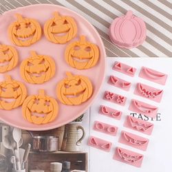 Halloween Cookie Cutters: Pumpkin Face Biscuit Fondant Stamp