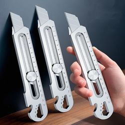 Multifunctional Utility Knife: 6-in-1 Stainless Steel Stationery Tool