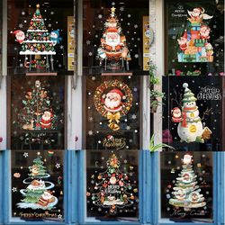 Christmas Santa Snowman DIY Window Decoration Sticker 2024 | New Year Home DEcor Supplies