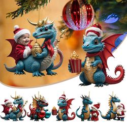 2023 Cartoon Dragon Christmas Pendant - Home Decor Xmas Tree Ornament & 2024 New Year Gift