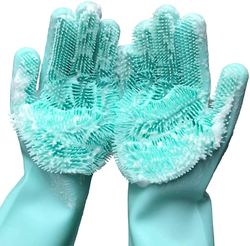 Magic Silicone Rubber Dishwashing Gloves: Household Sponge Scrubber for Kitchen Cleaning