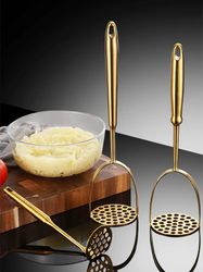 Stainless Steel Potato Masher & Garlic Presser: Kitchen Gadgets