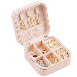 Portable Jewelry Organization: Travel Zipper Storage Box for Earrings, Necklaces, Rings - Mini Jewelry Box
