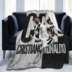 Cristiano Ronaldo CR7 Soft Warm Flannel Throw Blanket for Home, Bed, Living Room, Sofa, Picnic & Travel