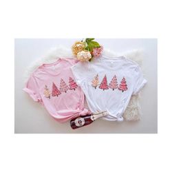 pink christmas trees comfort colors  shirt, christmas tree shirt, womens shirt, christmas gifts, christmas lover, gifts