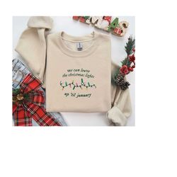 Embroidered Christmas Taylor Embroidered Sweatshirt, Swiftie Christmas Gift, Taylor Holiday Sweater, Christmas Lights, T