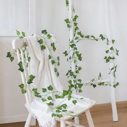 210cm Artificial Hanging Christmas Garland Silk Leaves for Home Wedding Party Garden Decoration